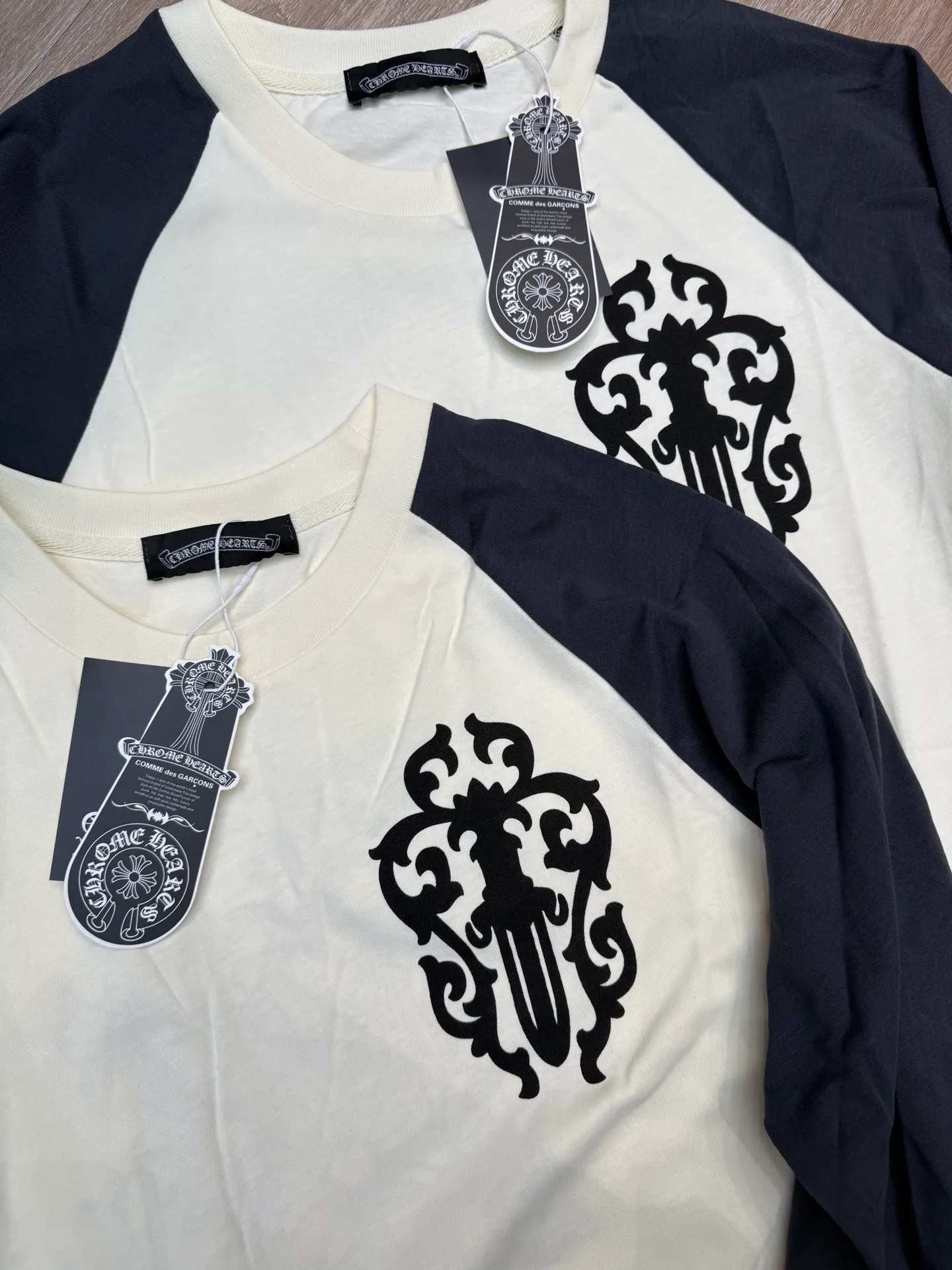 P200 Chrome Heart American luxury brand 25ss early autumn long-sleeved bottoming shirt Size: S M L Color: Apricot